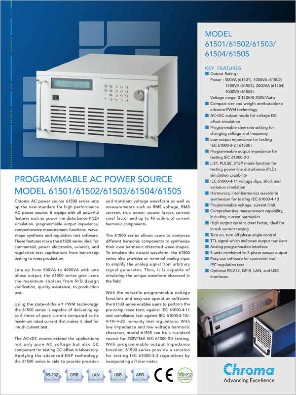 Datasheet | Low Power Programmable AC Power Source