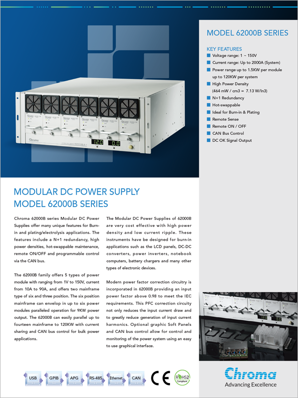Datasheet | Modular DC Power Supply – 62000B