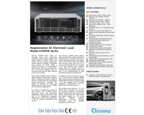 Datasheet | Regenerative AC Electronic Load 63800R