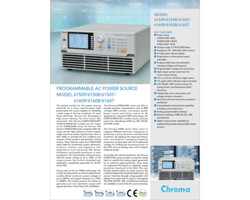 Datasheet | Programmable AC Power Source Model 61509/61508/61507