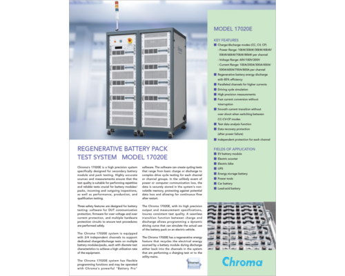 Datasheet | Regenerative Battery Pack Test System 17020E