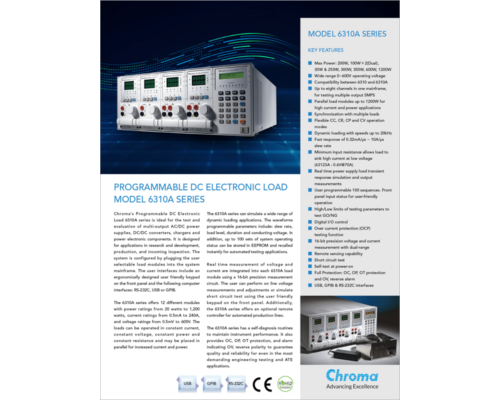 Datasheet | Modular DC Electronic Load – 6310/A