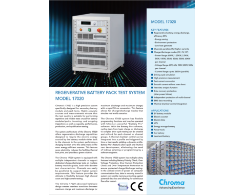 Datasheet | 17020 Regenerative Battery Pack Test System