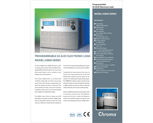 Datasheet | Programmable AC Electronic Load – 63800