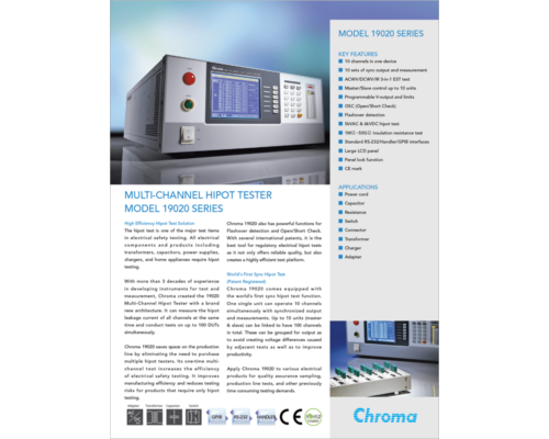 Datasheet | Guardian Multi-Channel Hipot Tester – 19020