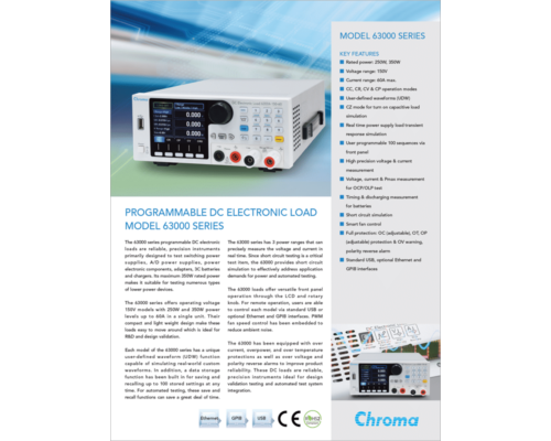 Datasheet | Benchtop DC Electronic Load – 63000