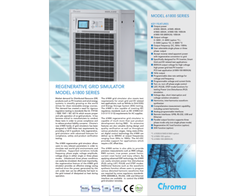 Datasheet | Regenerative Grid Simulator – 61800