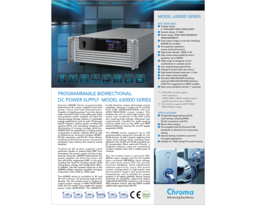 Datasheet | Bidirectional DC Power Supply + Regenerative Load – 62000D