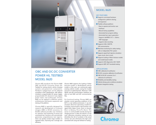 Datasheet | OBC & DC-DC Converter Power HIL Testbed 8620