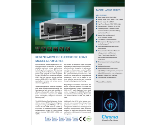 Datasheet | Regenerative DC Electronic Load 63700